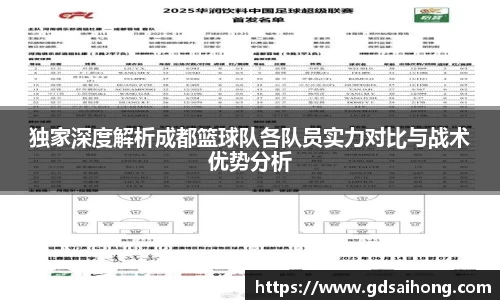 独家深度解析成都篮球队各队员实力对比与战术优势分析